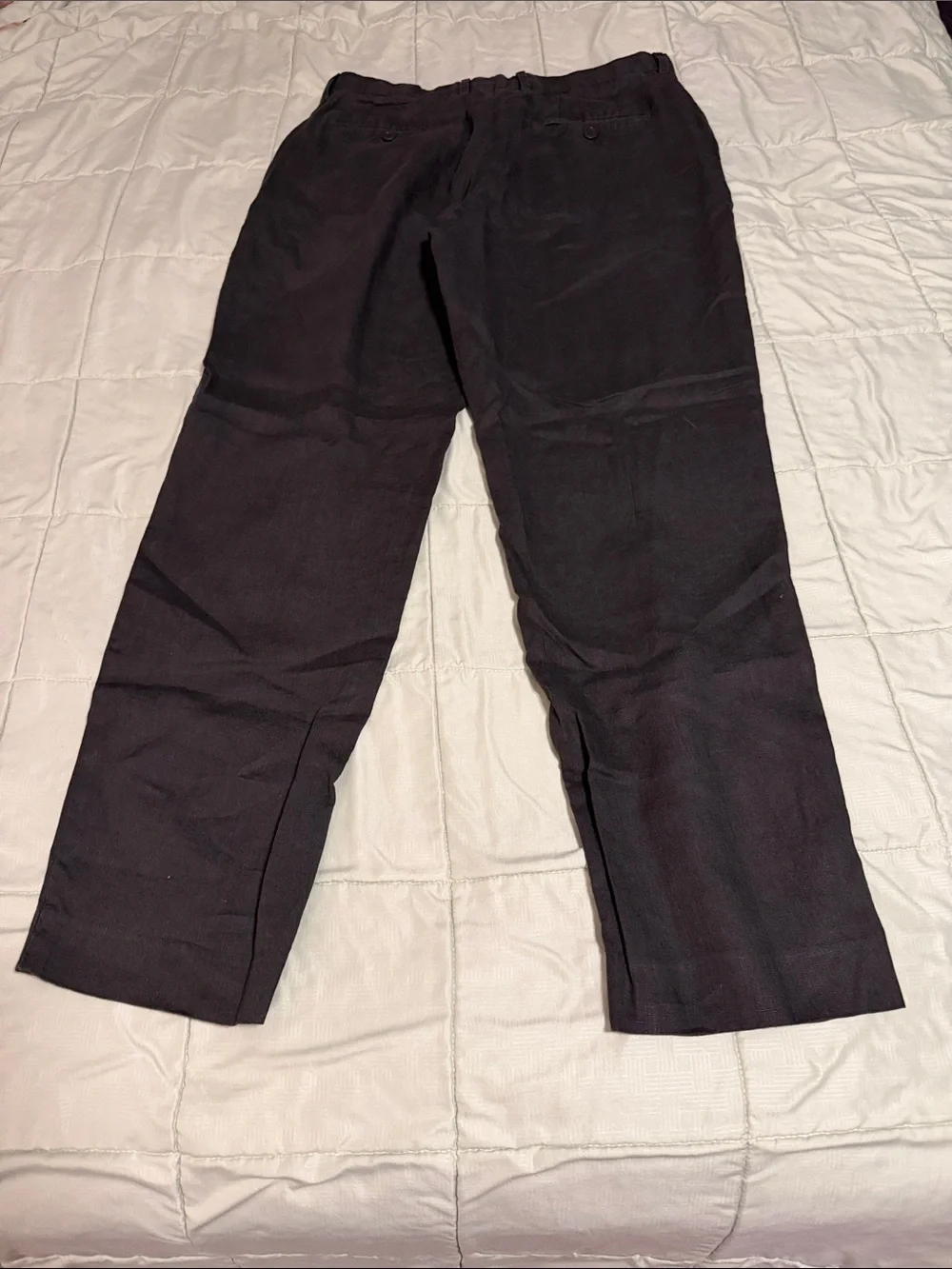 Zara Men's linen olive green  Classic Straight-Leg Pants